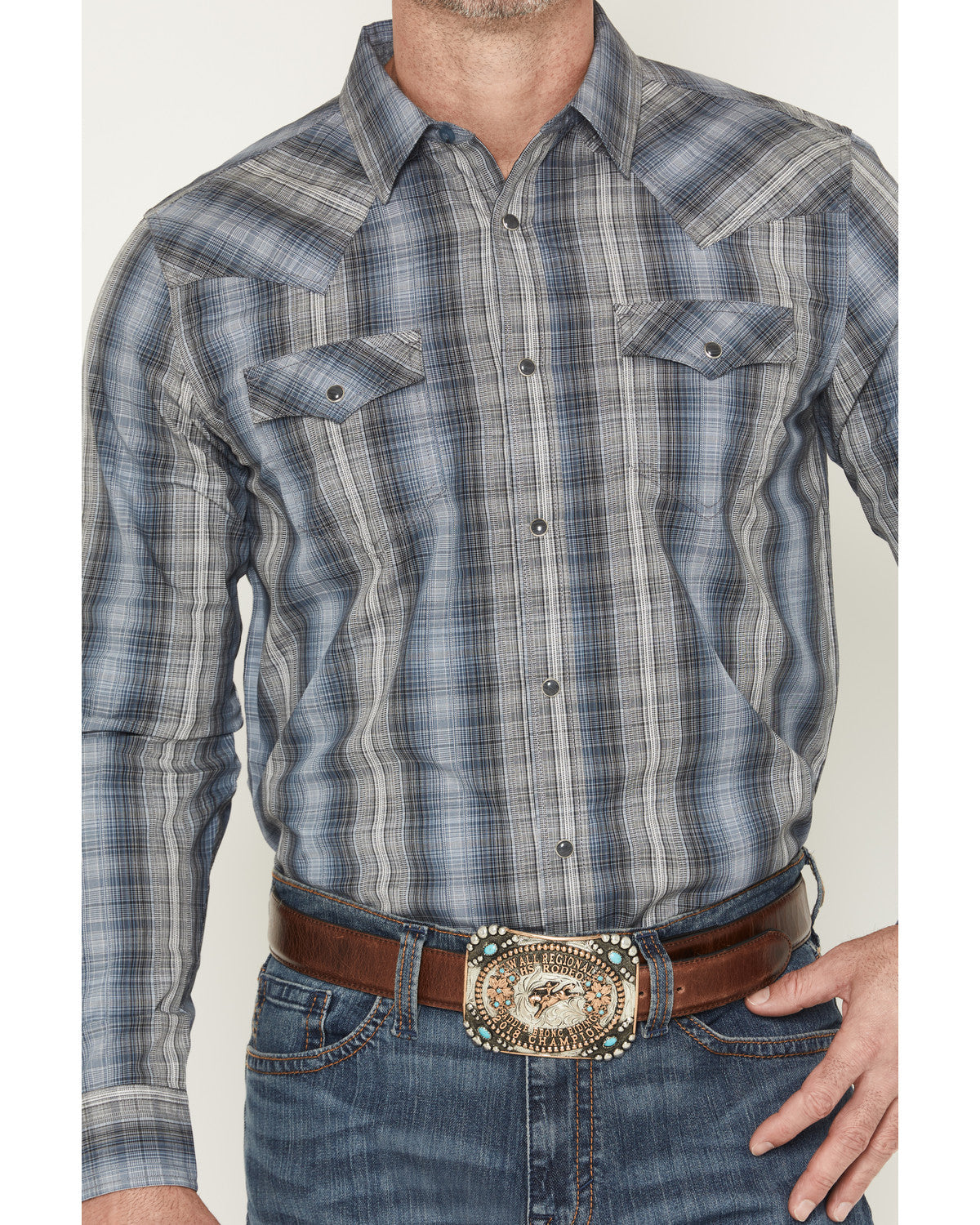 Cody James Men's Wild Creek Plaid Print Long Sleeve Snap Western Shirt