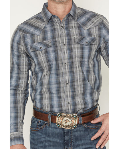 Cody James Men's Wild Creek Plaid Print Long Sleeve Snap Western Shirt