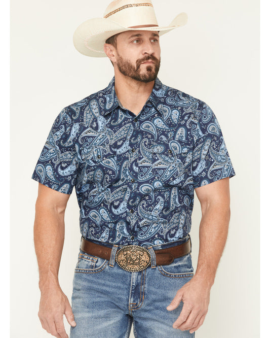 Cody James Men's Westward Paisley Print Short Sleeve Snap Western Shir