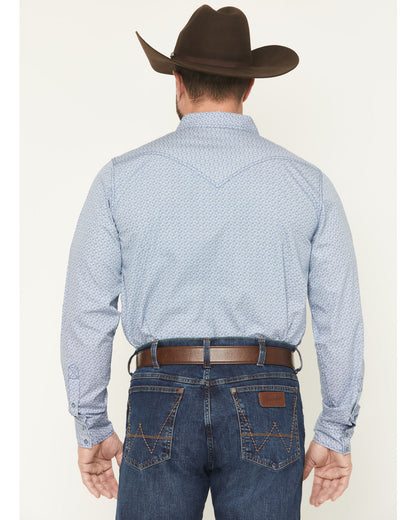 Cody James Men's Coastal Cowboy Micro Geo Print Long Sleeve Snap Weste