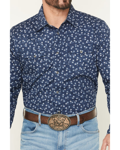Cody James Men's Tidal Wave Micro Floral Print Long Sleeve Snap Wester