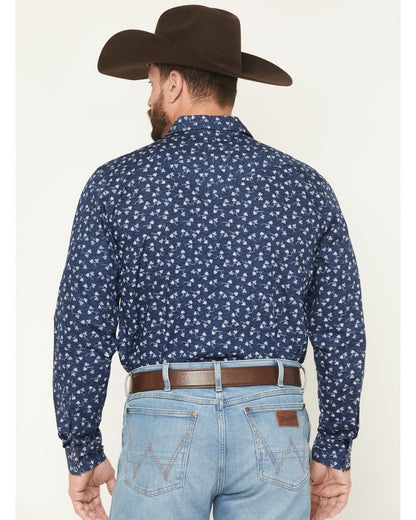 Cody James Men's Tidal Wave Micro Floral Print Long Sleeve Snap Wester