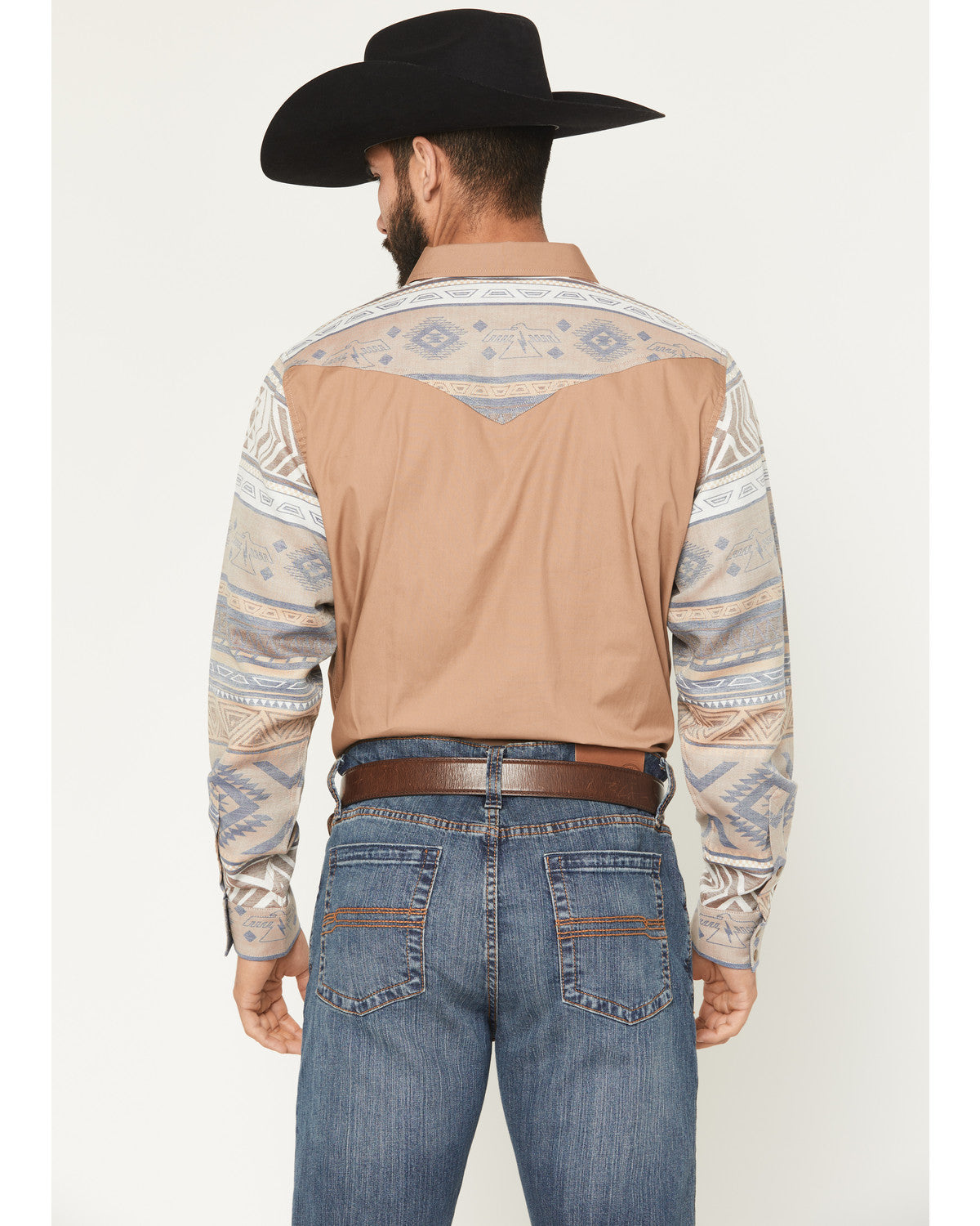 Cody James Men's Bronco Southwestern Block Long Sleeve Snap Western Sh