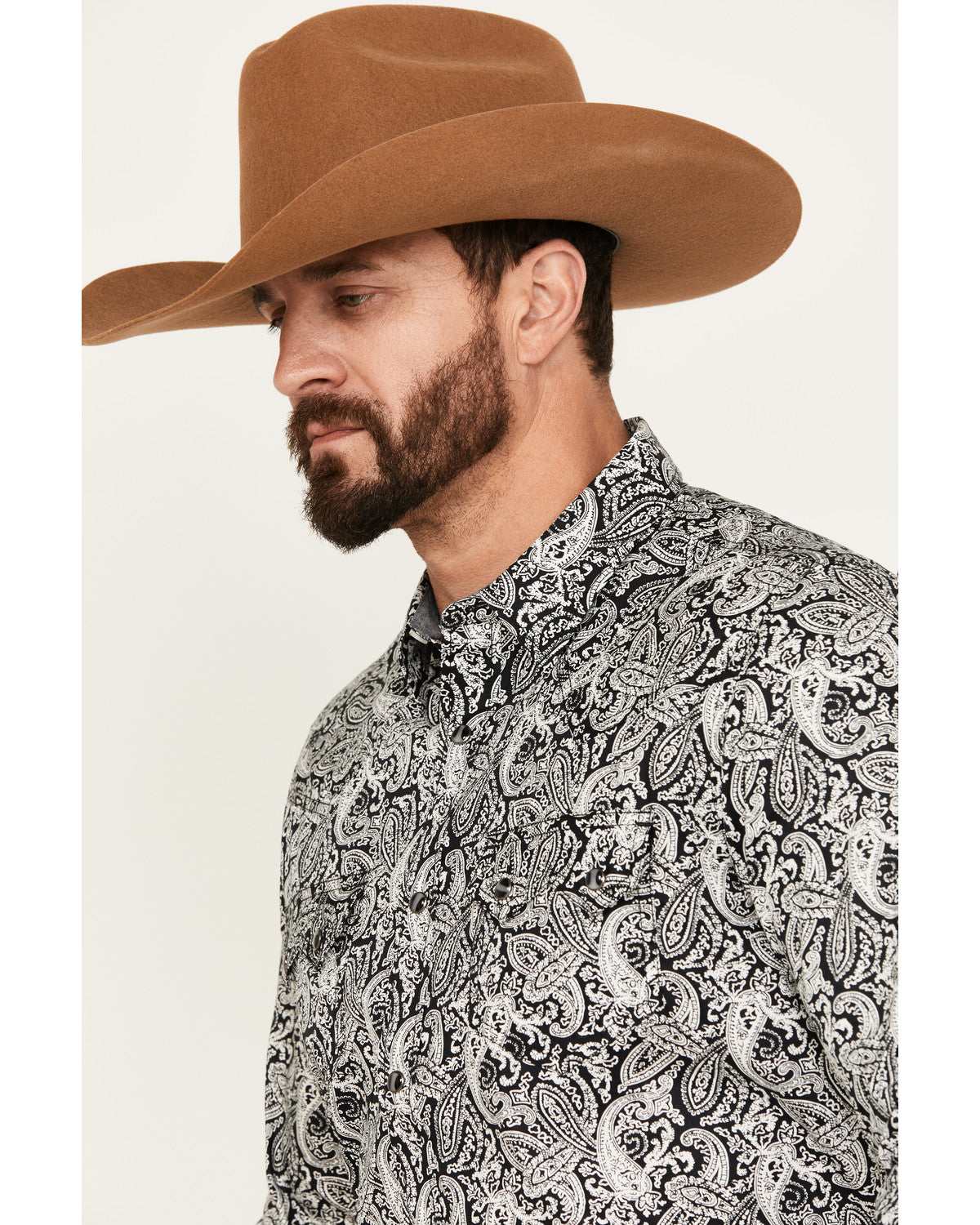 Cody James Men's Mamba Paisley Print Long Sleeve Western Snap Shirt -