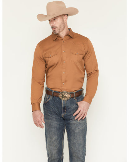 Cody James Men's Treadstone Solid Long Sleeve Snap Western Shirt - Tal