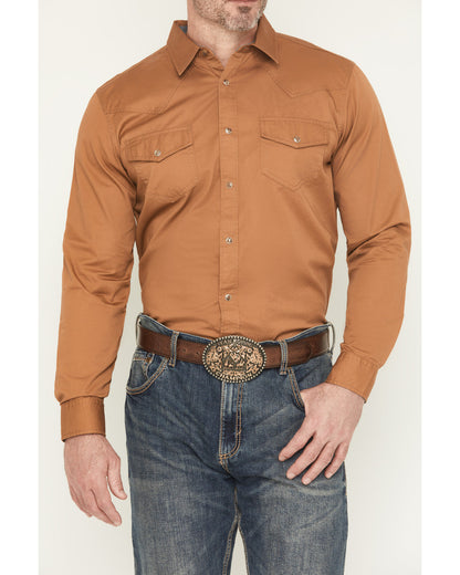 Cody James Men's Treadstone Solid Long Sleeve Snap Western Shirt - Tal