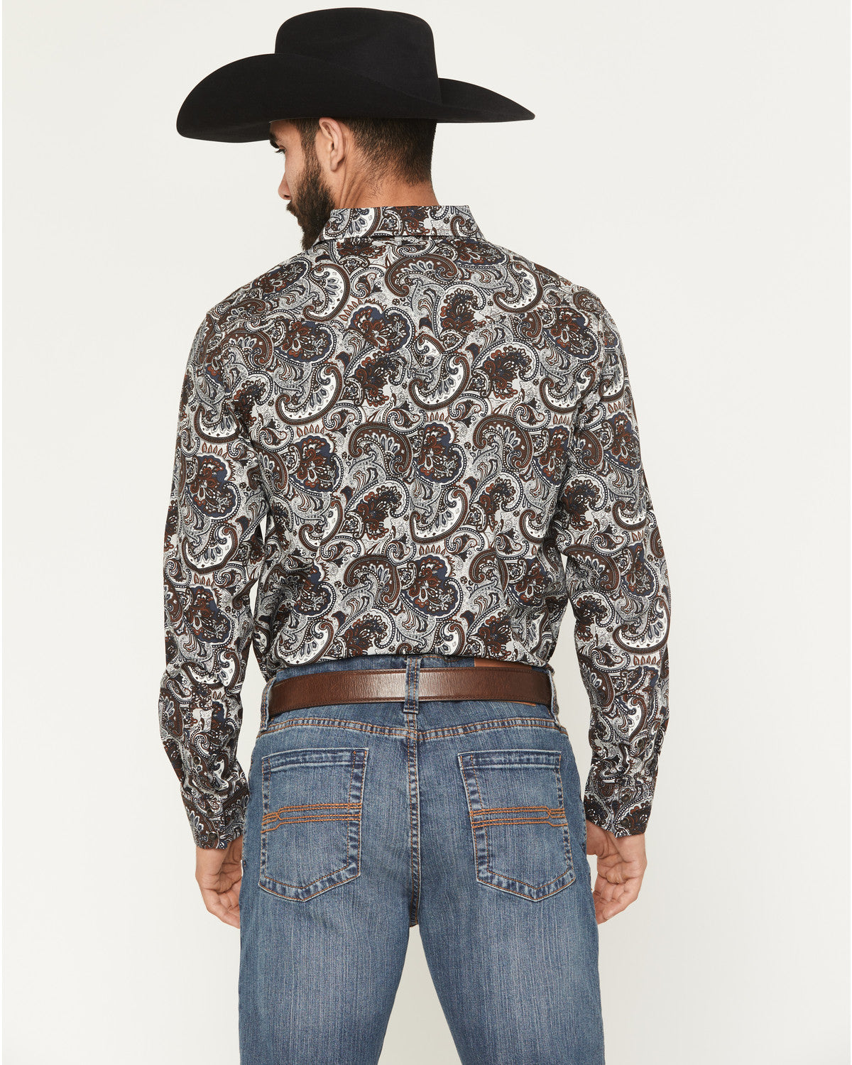 Cody James Men's Colorado Ridge Paisley Print Long Sleeve Snap Western