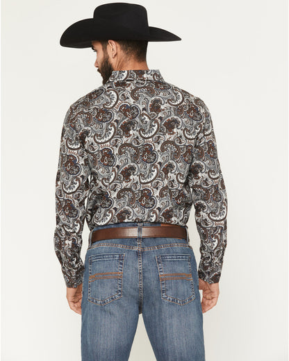 Cody James Men's Colorado Ridge Paisley Print Long Sleeve Snap Western