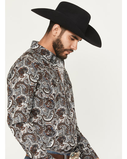 Cody James Men's Colorado Ridge Paisley Print Long Sleeve Snap Western
