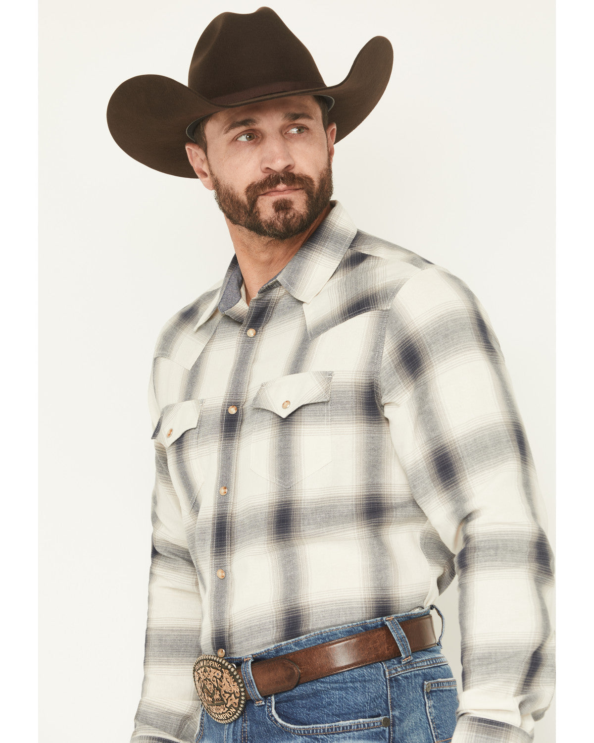 Cody James Men's Ruddiman Plaid Print Long Sleeve Snap Western Shirt -
