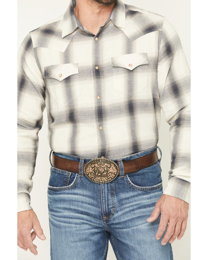 Cody James Men's Ruddiman Plaid Print Long Sleeve Snap Western Shirt -