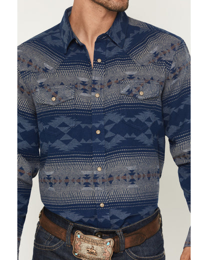 Cody James Men's Arrow Bear Southwestern Long Sleeve Snap Flannel Shir