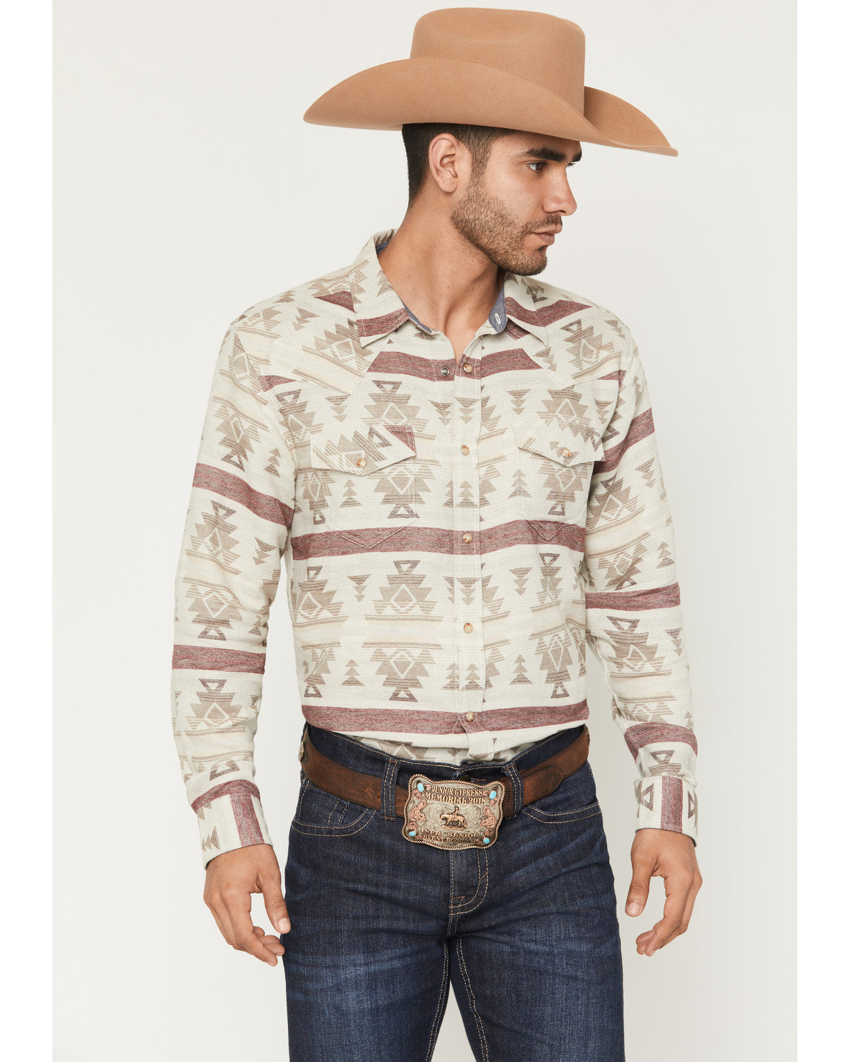 Cody James Men's Sierra Nevada Southwestern Print Long Sleeve Snap Wes