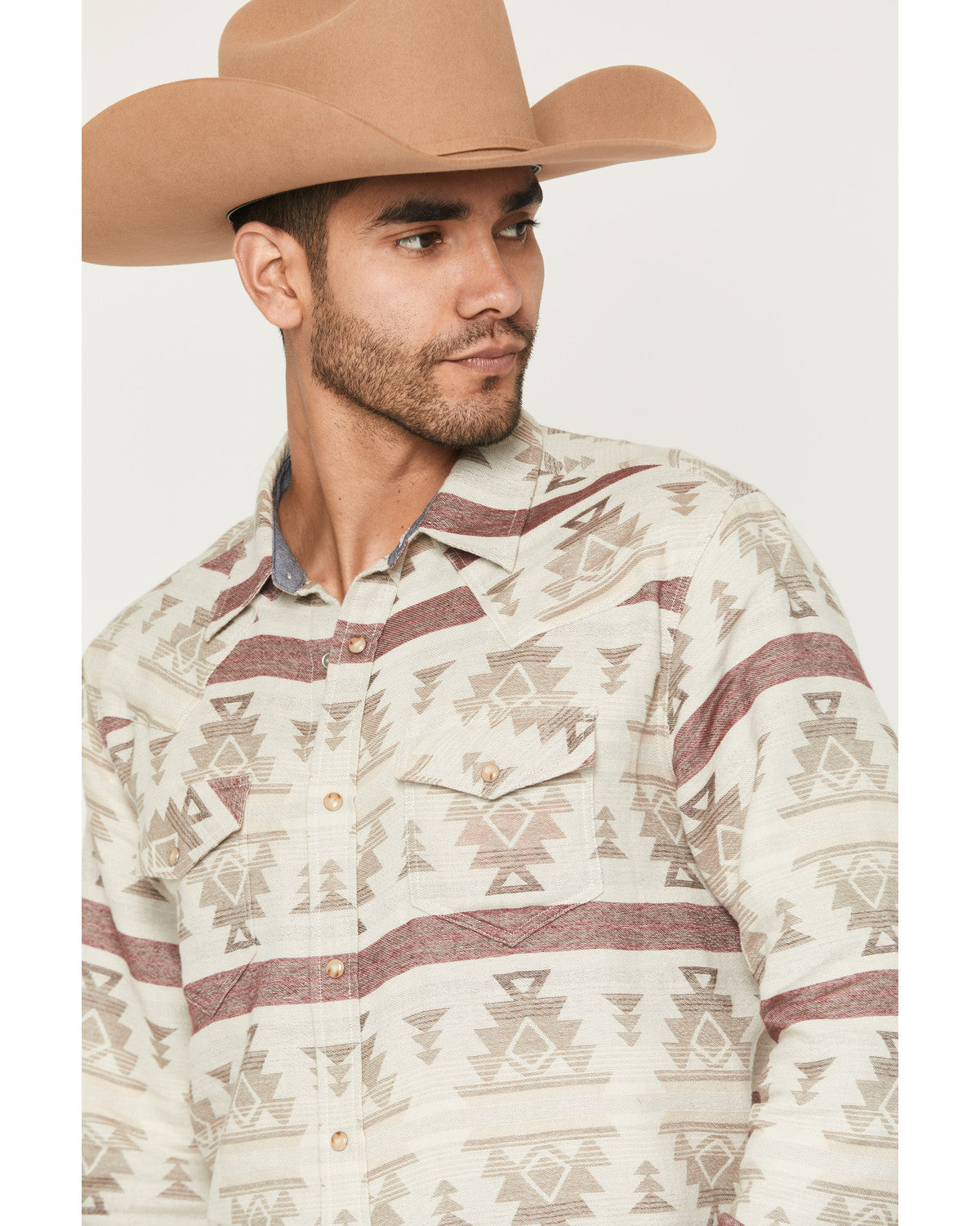 Cody James Men's Sierra Nevada Southwestern Print Long Sleeve Snap Wes