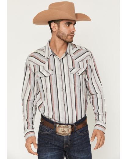 Cody James Men's Saddle Ridge Striped Print Long Sleeve Snap Western S