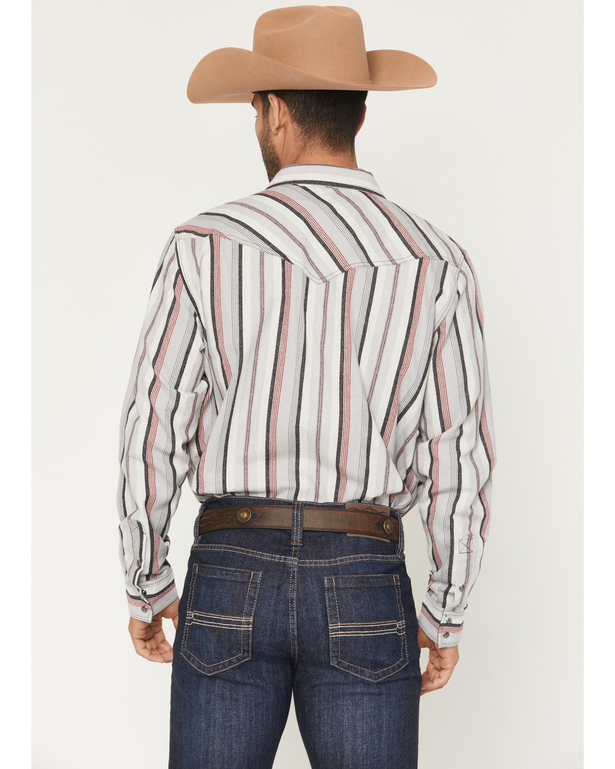 Cody James Men's Saddle Ridge Striped Print Long Sleeve Snap Western S