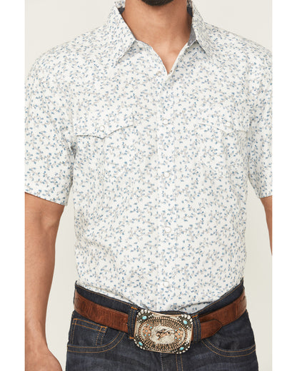 Cody James Rodeo Drive Floral Print Short Sleeve Snap Western Shirt -