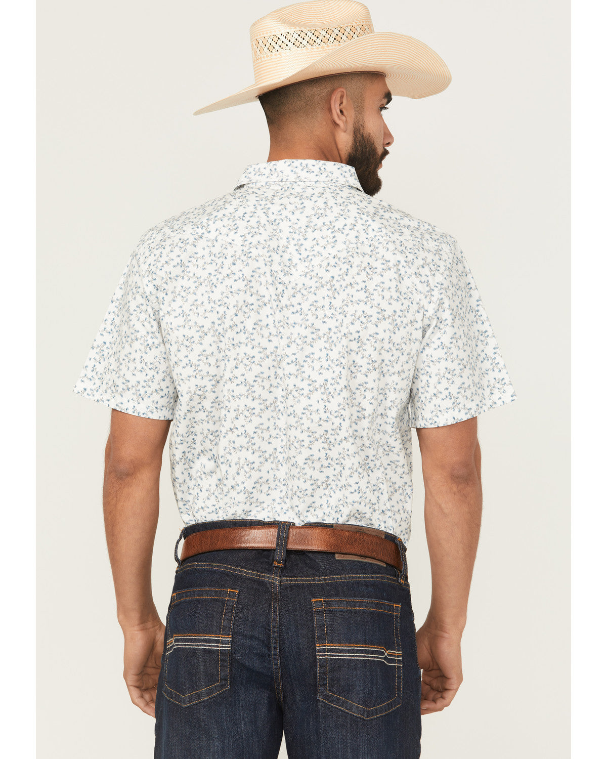 Cody James Rodeo Drive Floral Print Short Sleeve Snap Western Shirt -
