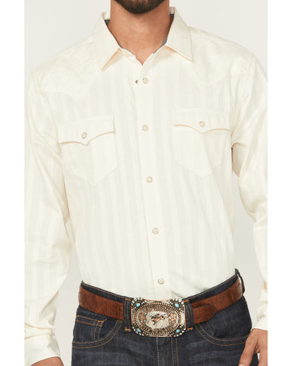 Cody James Men's Rustic Range Tonal Striped Long Sleeve Snap Western S