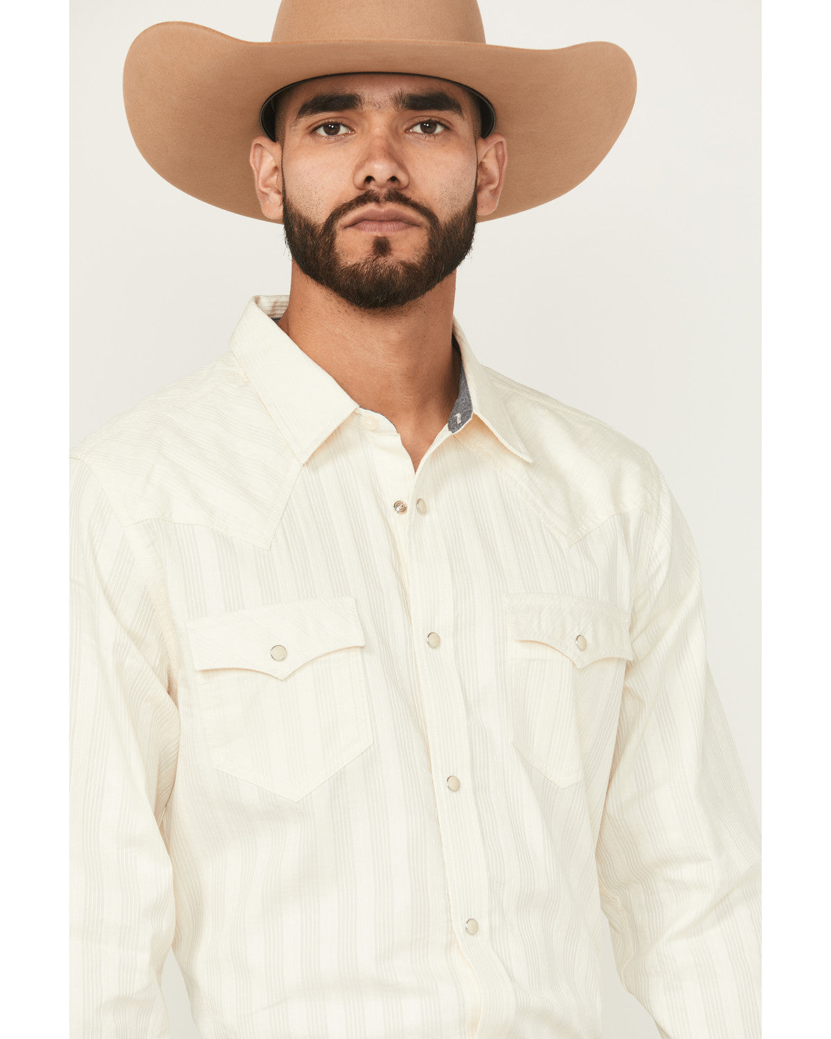 Cody James Men's Rustic Range Tonal Striped Long Sleeve Snap Western S