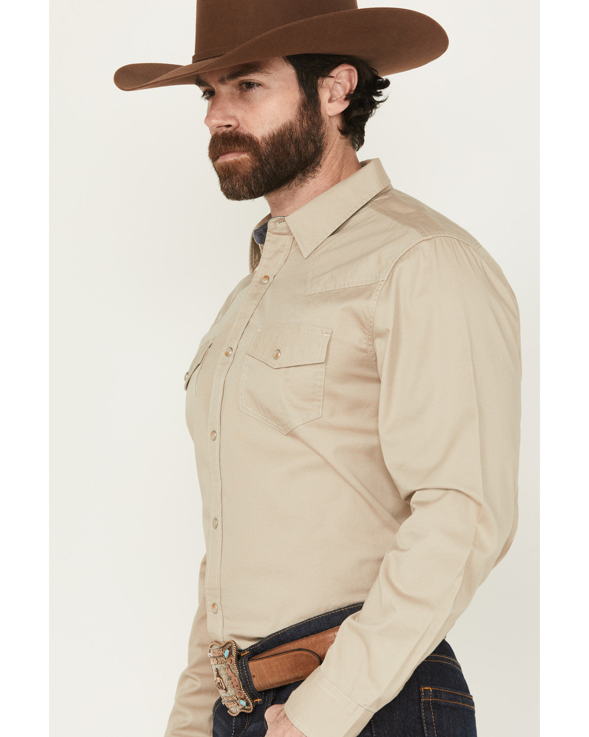 Cody James Men's Threadstone Solid Long Sleeve Snap Western Shirt - Ta