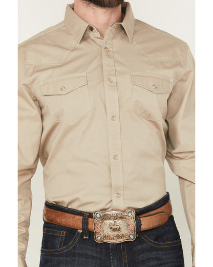 Cody James Men's Threadstone Solid Long Sleeve Snap Western Shirt - Ta