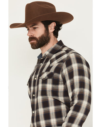 Cody James Men's Cowboy Code Plaid Print Long Sleeve Snap Western Shir