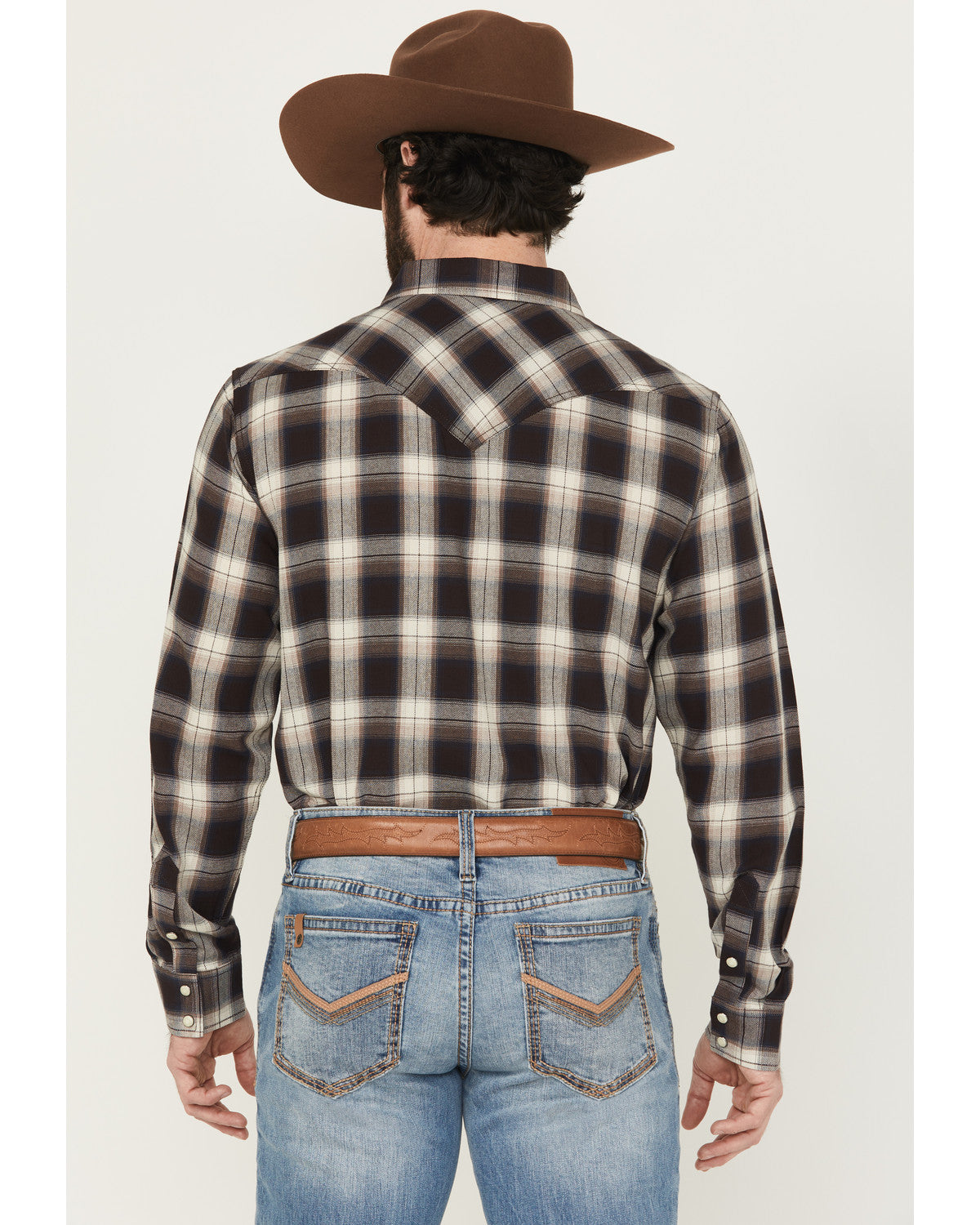 Cody James Men's Cowboy Code Plaid Print Long Sleeve Snap Western Shir