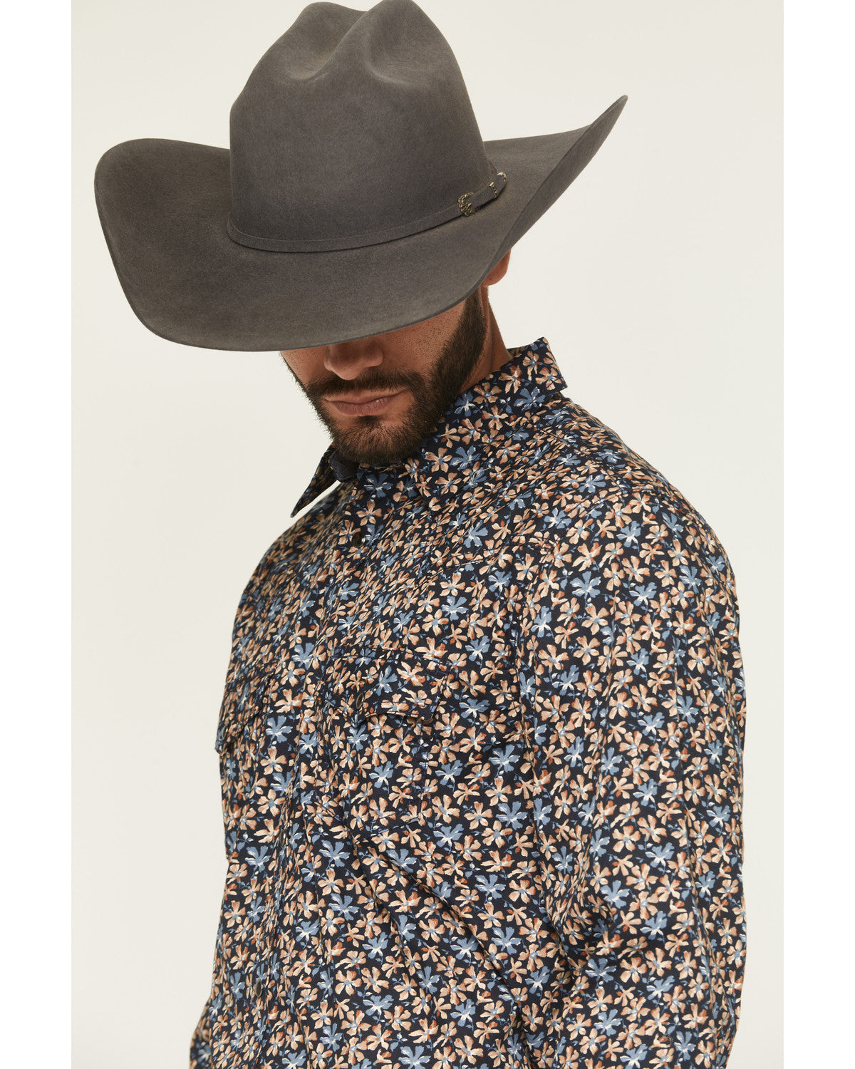 Cody James Men's Howdy Haven Floral Print Long Sleeve Snap Western Shi