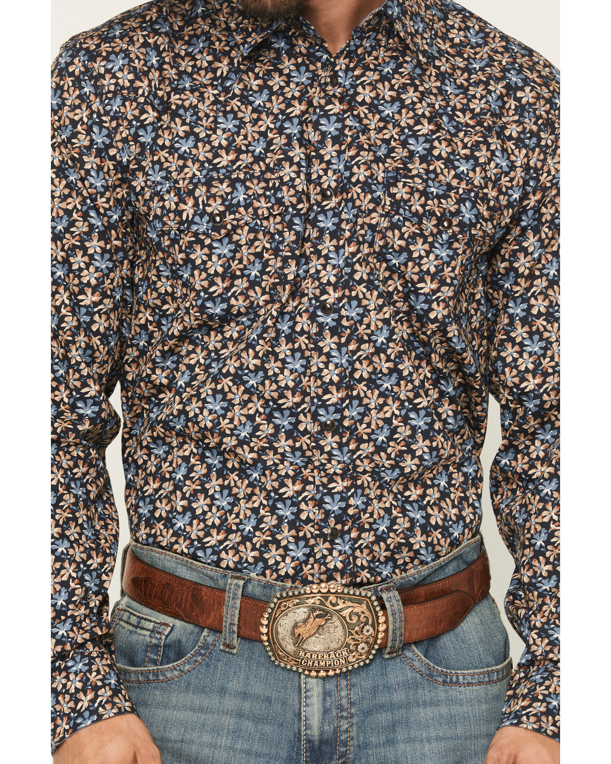 Cody James Men's Howdy Haven Floral Print Long Sleeve Snap Western Shi