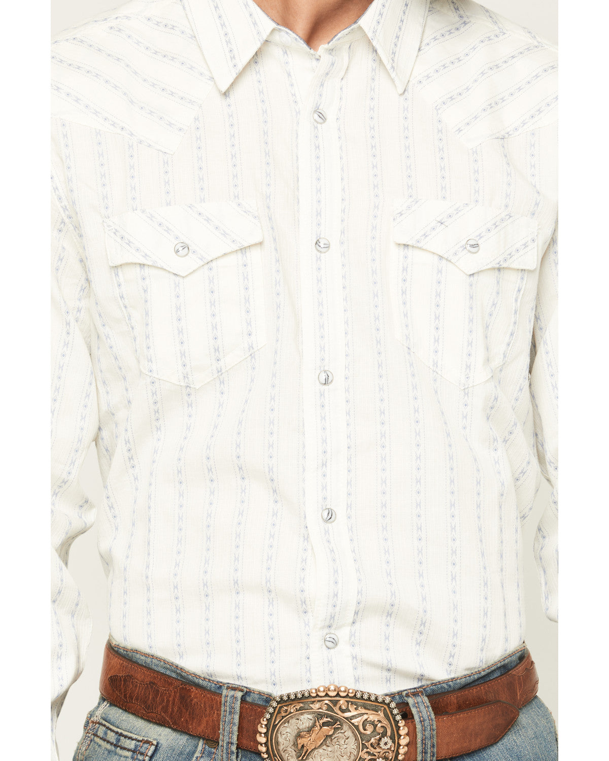 Cody James Men's Wyatt Stripe Print Long Sleeve Snap Western Shirt