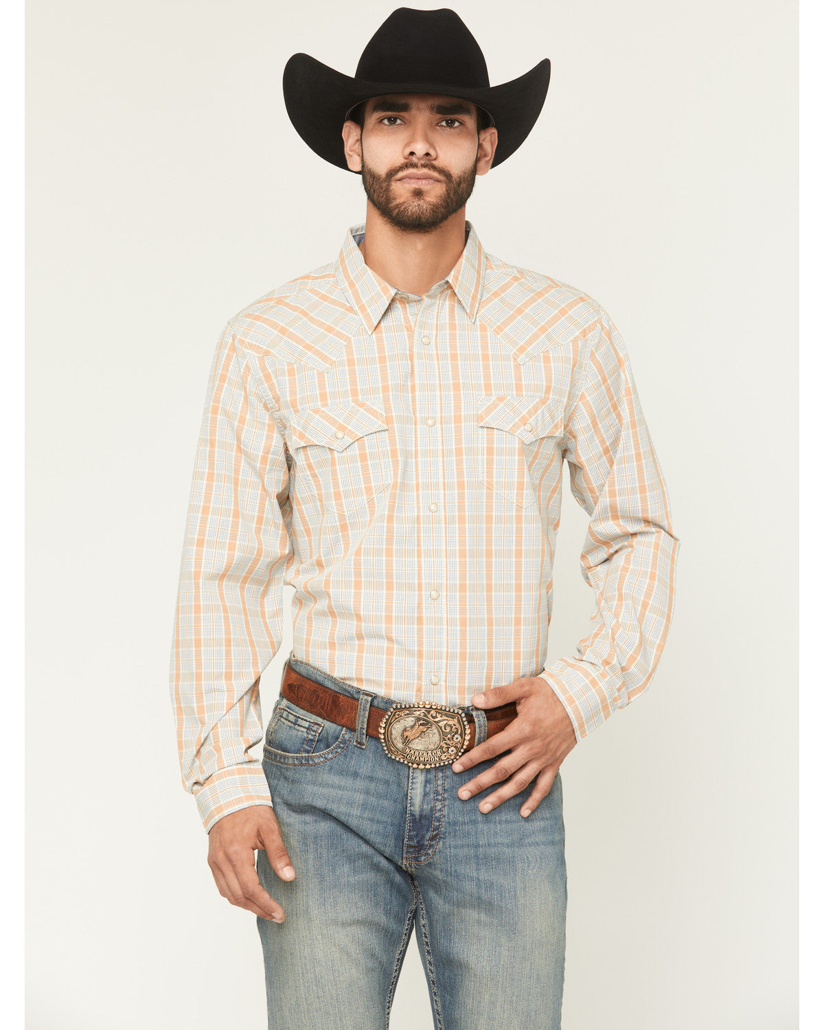 Cody James Men's Tanhue Plaid Print Long Sleeve Snap Western Shirt - T