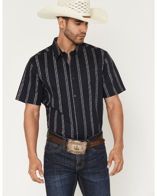 Cody James Men's Colorado Ridge Striped Short Sleeve Button-Down Stret
