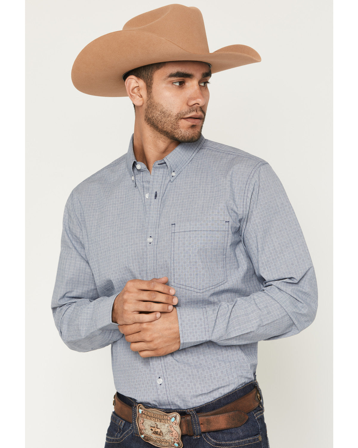 Cody James Men's Missouri Frontier Geo Print Long Sleeve Button-Down S