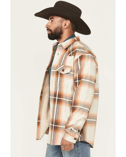 Cody James Men's Grant Plaid Print Long Sleeve Sherpa Lined Button-Dow
