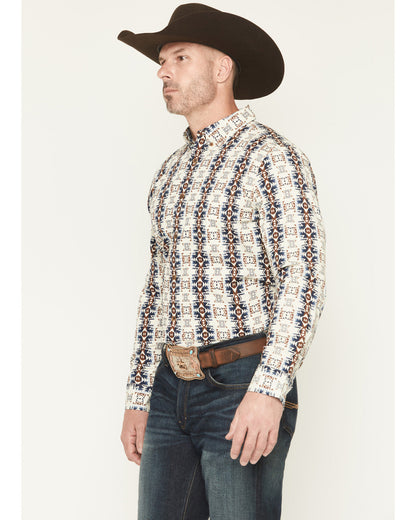Cody James Men's Wild Prairie Southwestern Print Long Sleeve Button-Do
