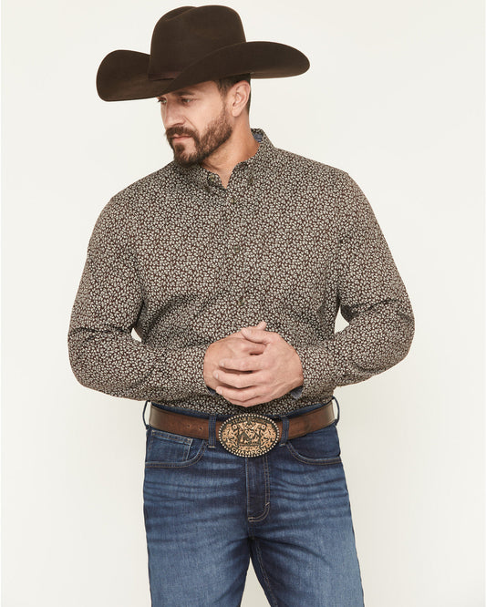 Cody James Men's Denali Ridge Micro Floral Print Long Sleeve Snap West