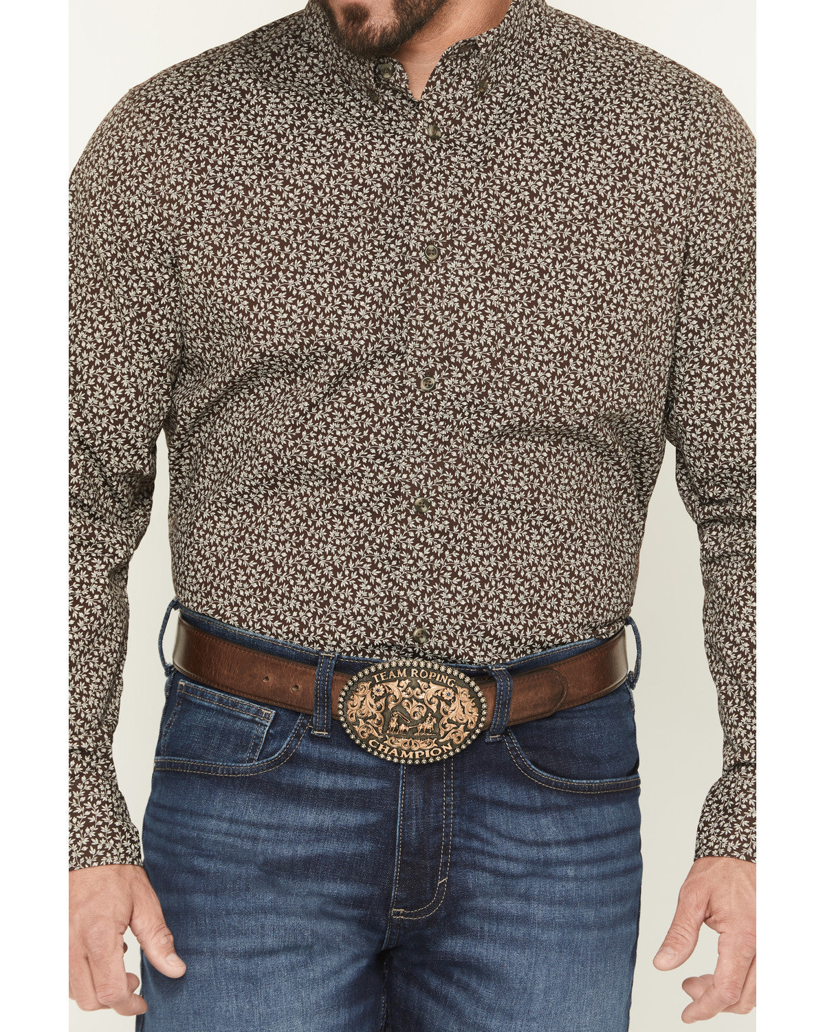 Cody James Men's Denali Ridge Micro Floral Print Long Sleeve Snap West