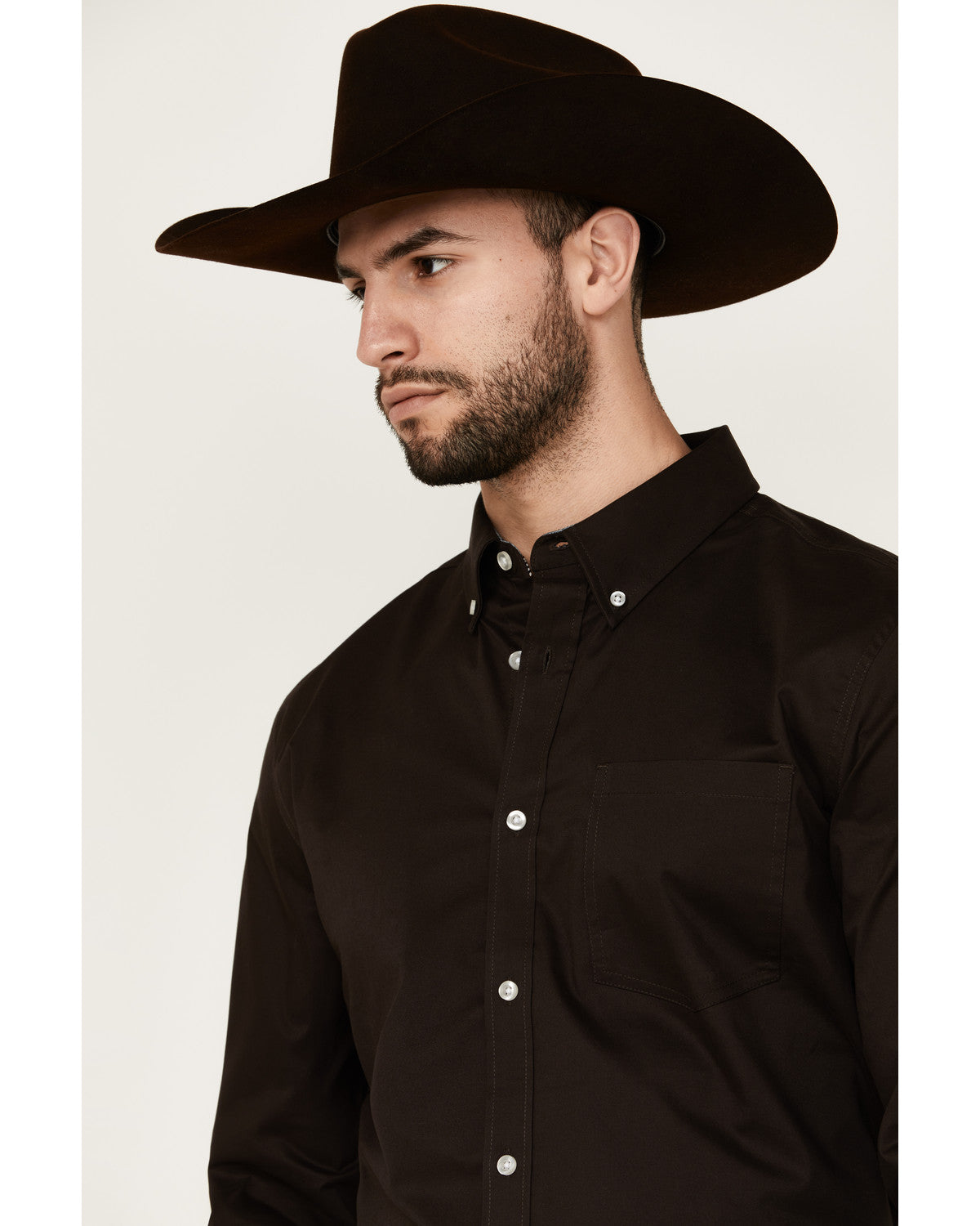 Cody James Men's Basic Solid Long Sleeve Button-Down Stretch Western S