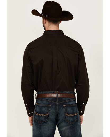 Cody James Men's Basic Solid Long Sleeve Button-Down Stretch Western S