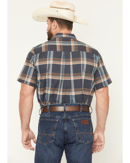 Cody James Men's High Plains Ranch Plaid Print Short Sleeve Button-Dow