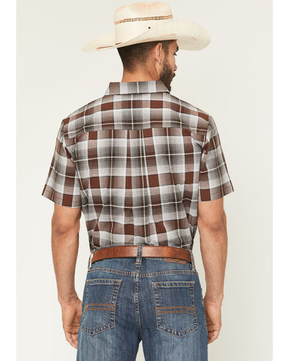 Cody James Men's Urban Rodeo Plaid Print Short Sleeve Button-Down West