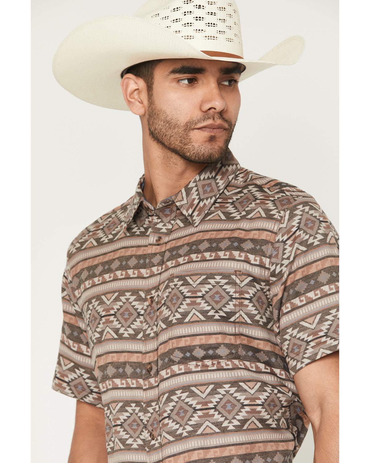 Cody James Men's Captain Southwestern Print Short Sleeve Button-Down S