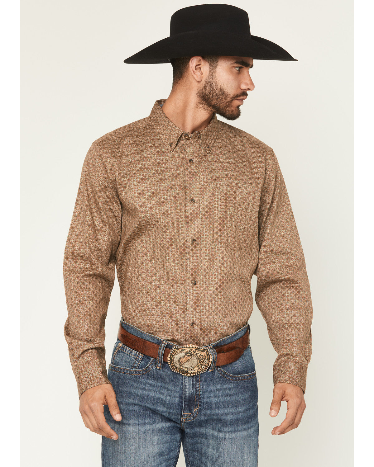 Cody James Men's Big Deal Geo Print Long Sleeve Button-Down Stretch We