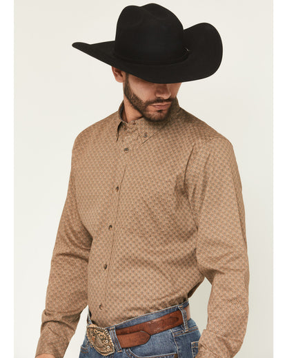 Cody James Men's Big Deal Geo Print Long Sleeve Button-Down Stretch We