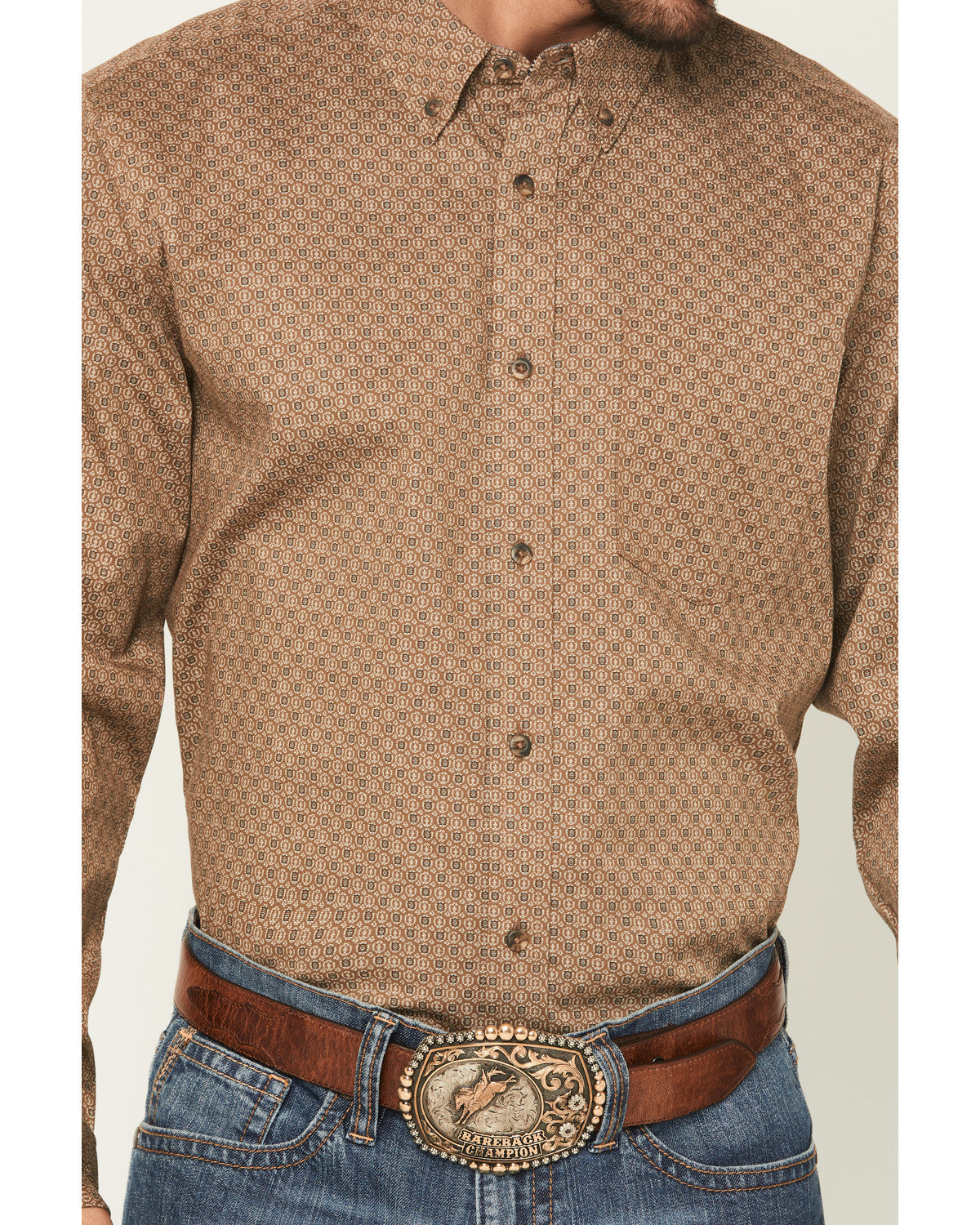 Cody James Men's Big Deal Geo Print Long Sleeve Button-Down Stretch We