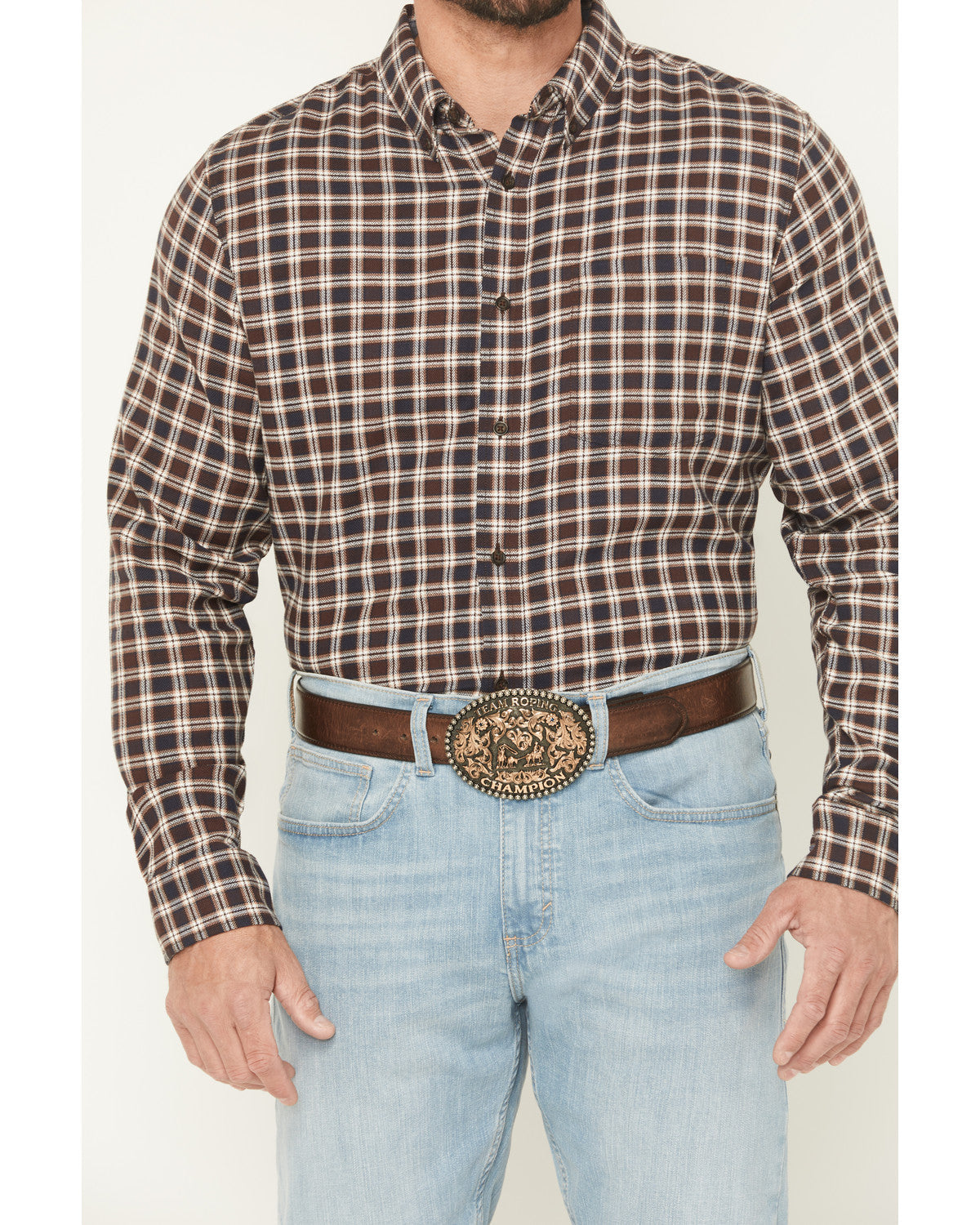 Cody James Men's Rodeo Ridge Plaid Print Long Sleeve Button-Down Stret