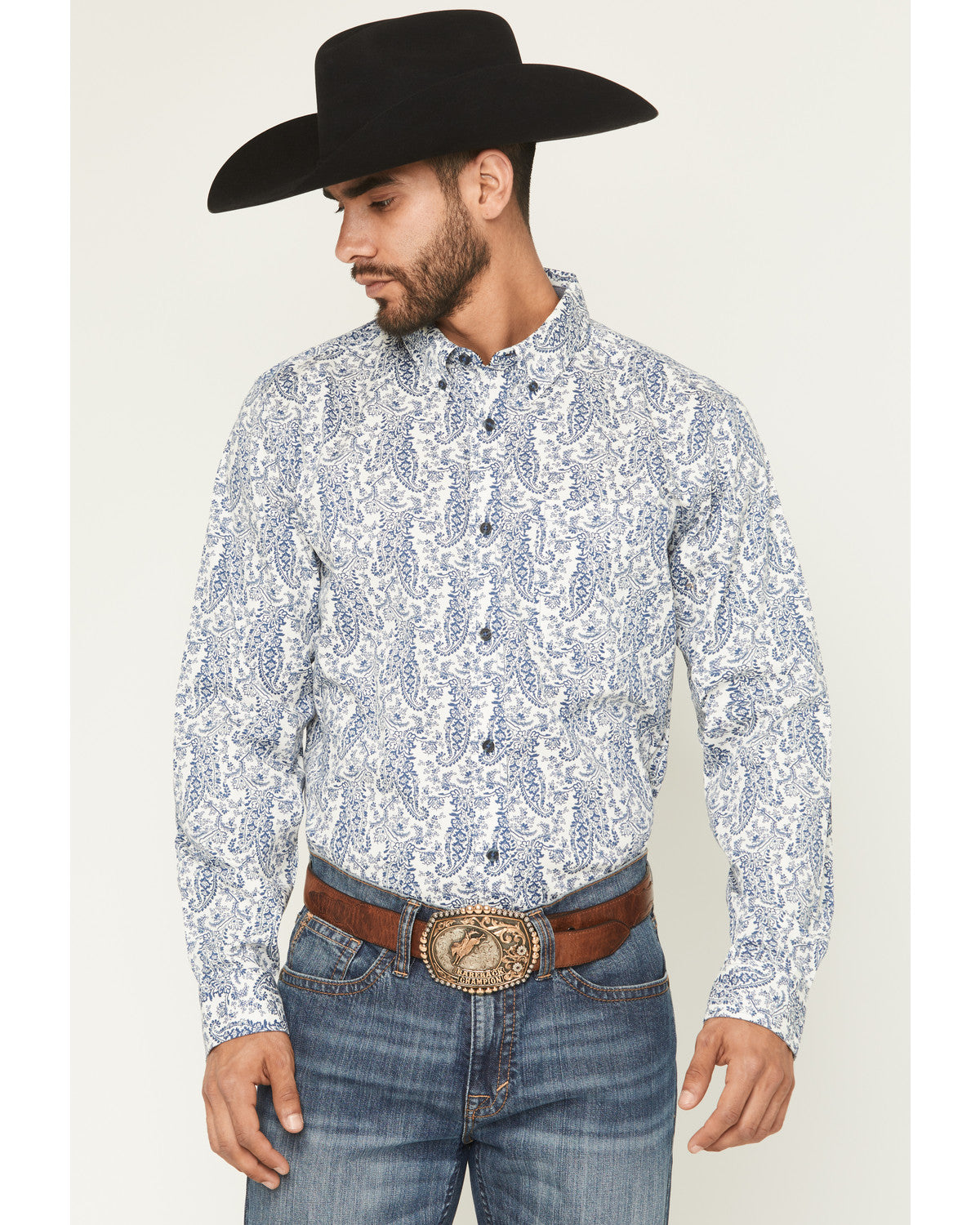 Cody James Men's Dagget 2.0 Paisley Print Long Sleeve Button-Down Stre