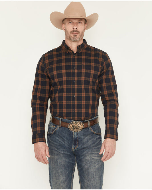 Cody James Men's Rodeo Frontier Plaid Print Long Sleeve Button-Down St