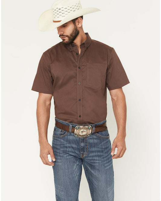 Cody James Men's Basic Twill Short Sleeve Button-Down Stretch Western